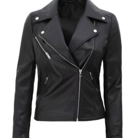 Nora Womens Black Real Leather Jacket