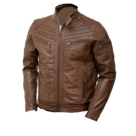 Brown moto style jacket