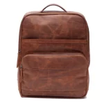 Vintage Brown Leather Laptop Backpack