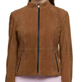 Brown Suede Women Leather Jacket