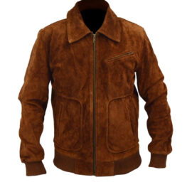 Shirt Style Collar Suede Leather Jacket