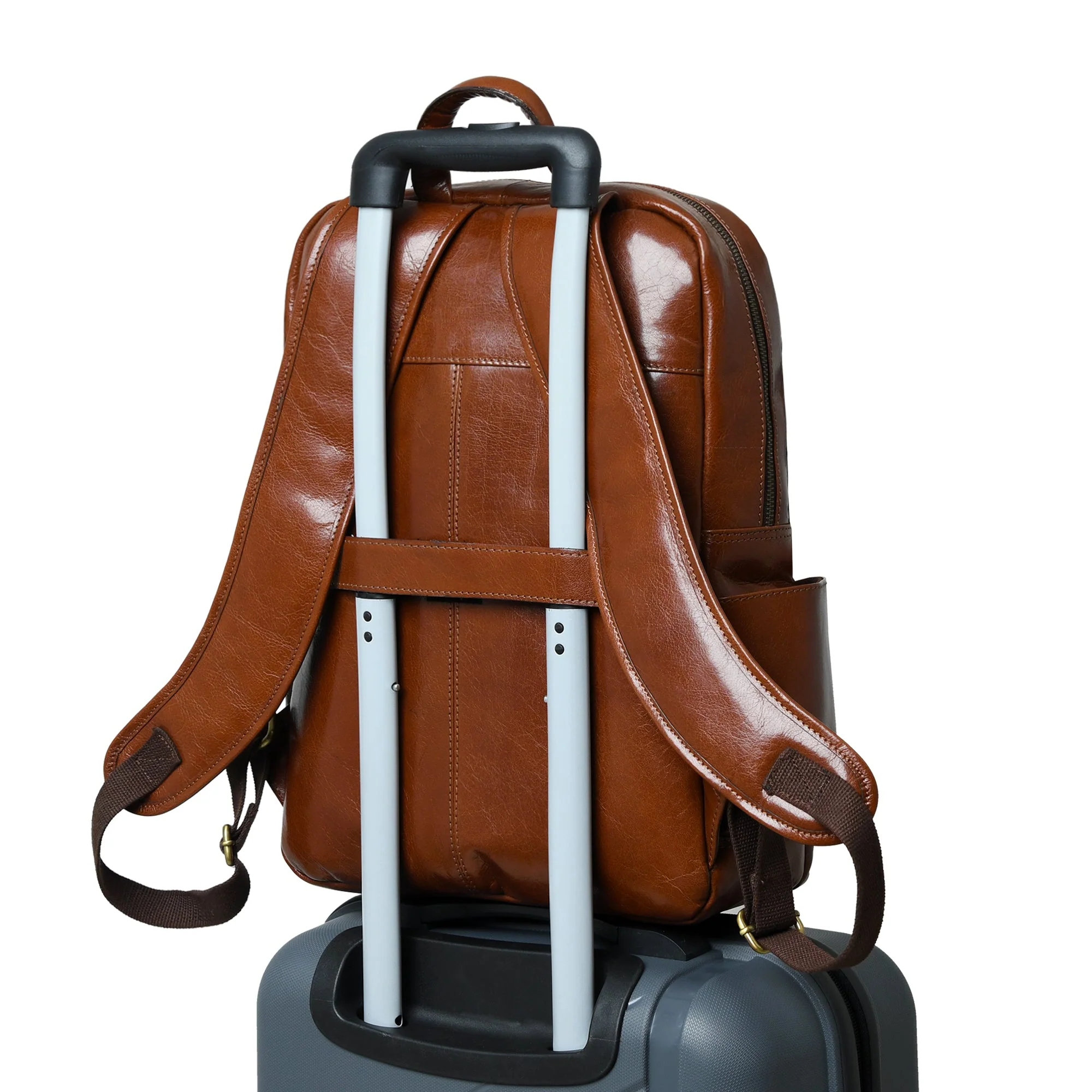 Hides Craft® - Italian Leather Backpack - Tan - Image 7
