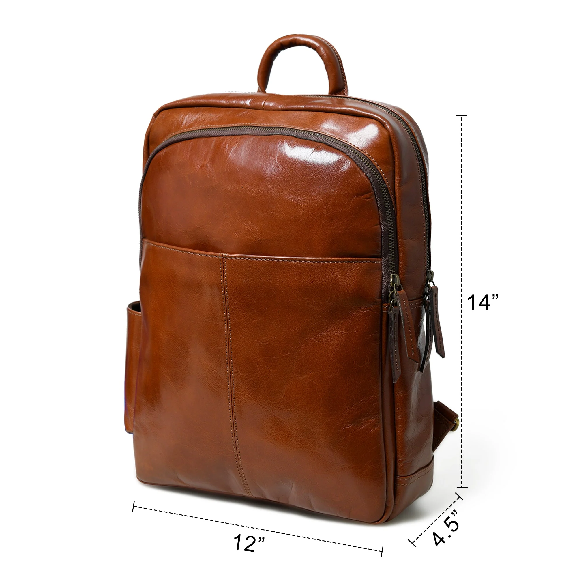 Hides Craft® - Italian Leather Backpack - Tan - Image 8