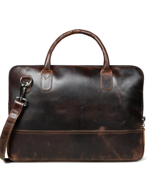 Hides Craft® - Leather Laptop Bag - Dark Brown