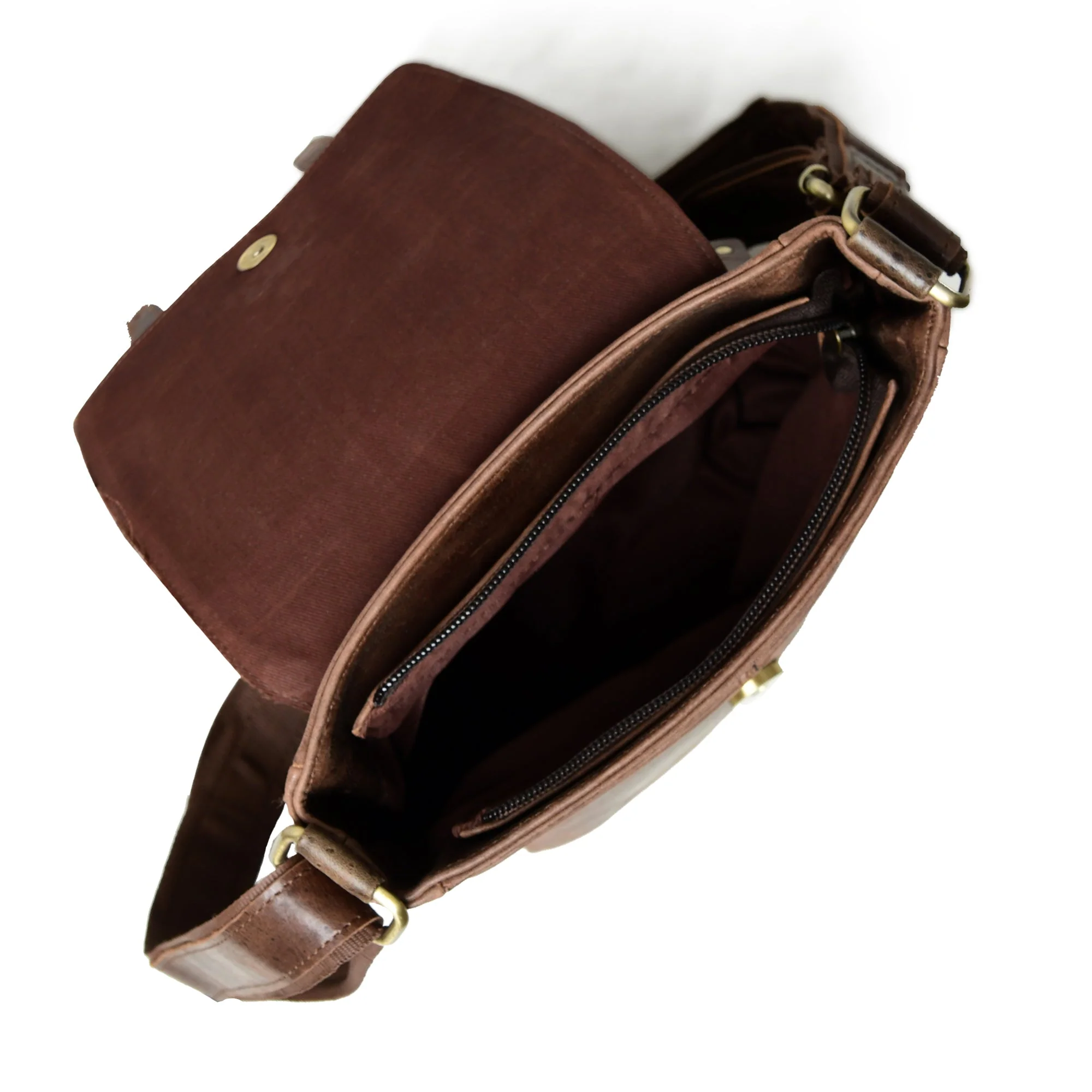 Hides Craft ® - Leather Messenger Bag - Brown - Image 3