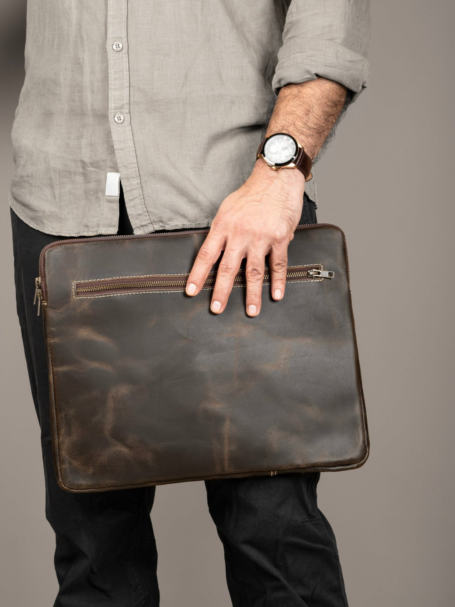 Hides Craft® Full Grain Leather Laptop Sleeve - Image 6