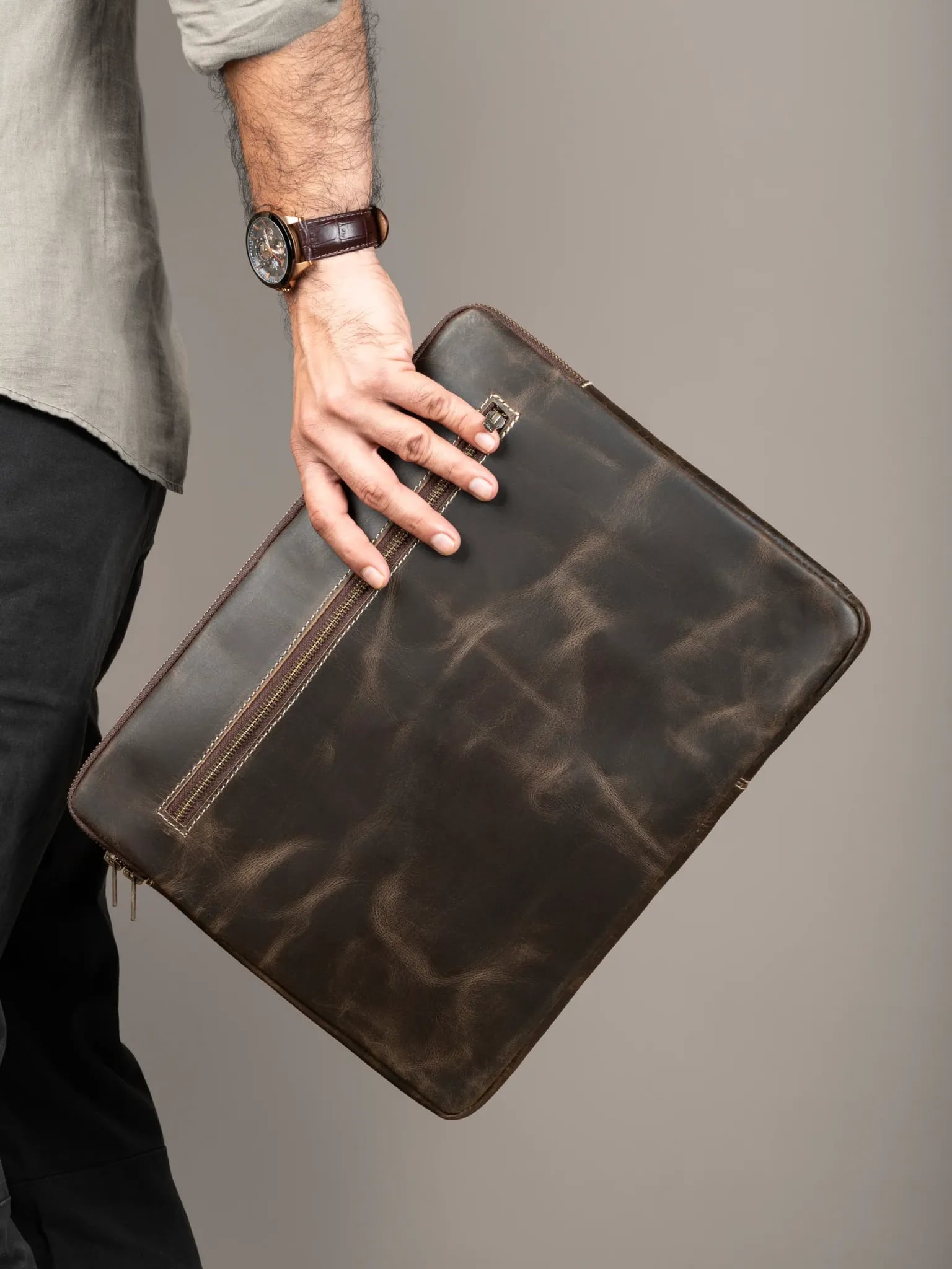 Hides Craft® Full Grain Leather Laptop Sleeve - Image 7
