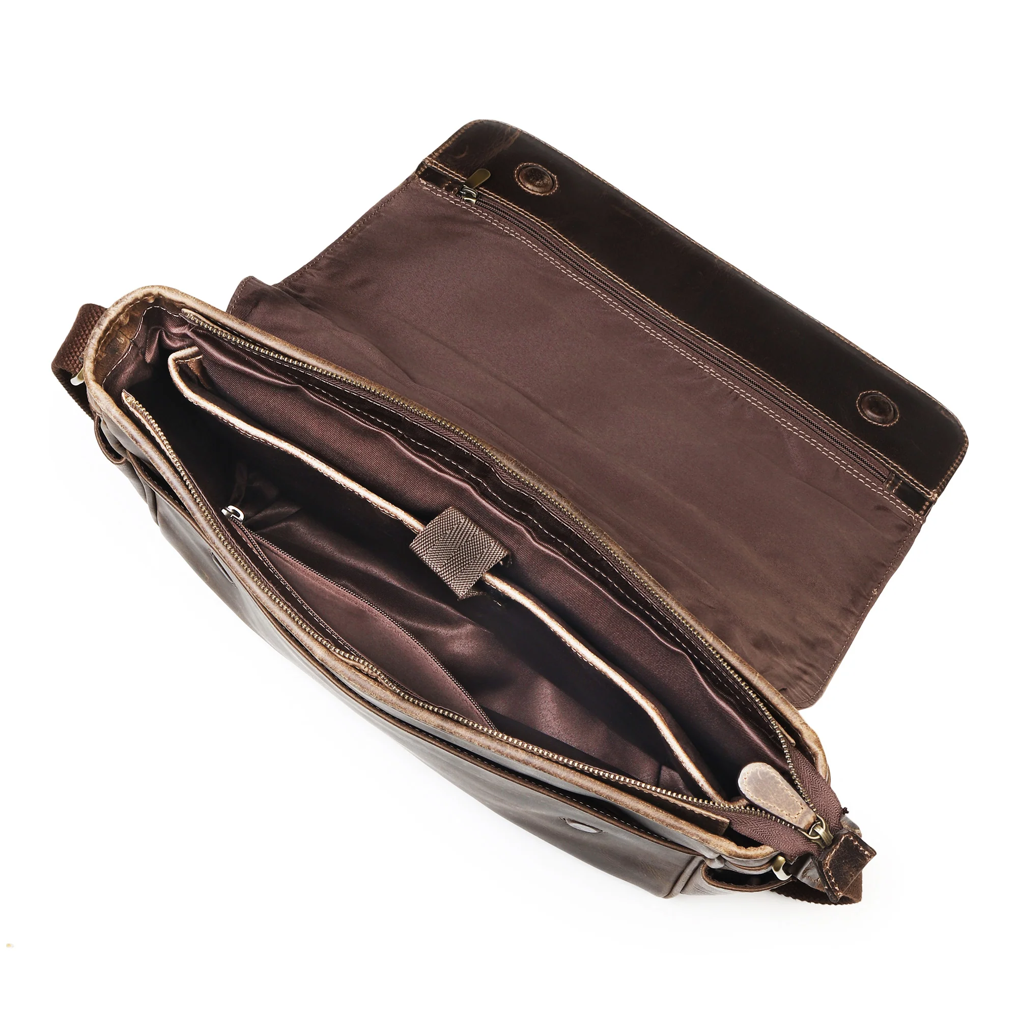 Hides Craft ® - Crossbody Messenger - Vintage Brown - Image 4