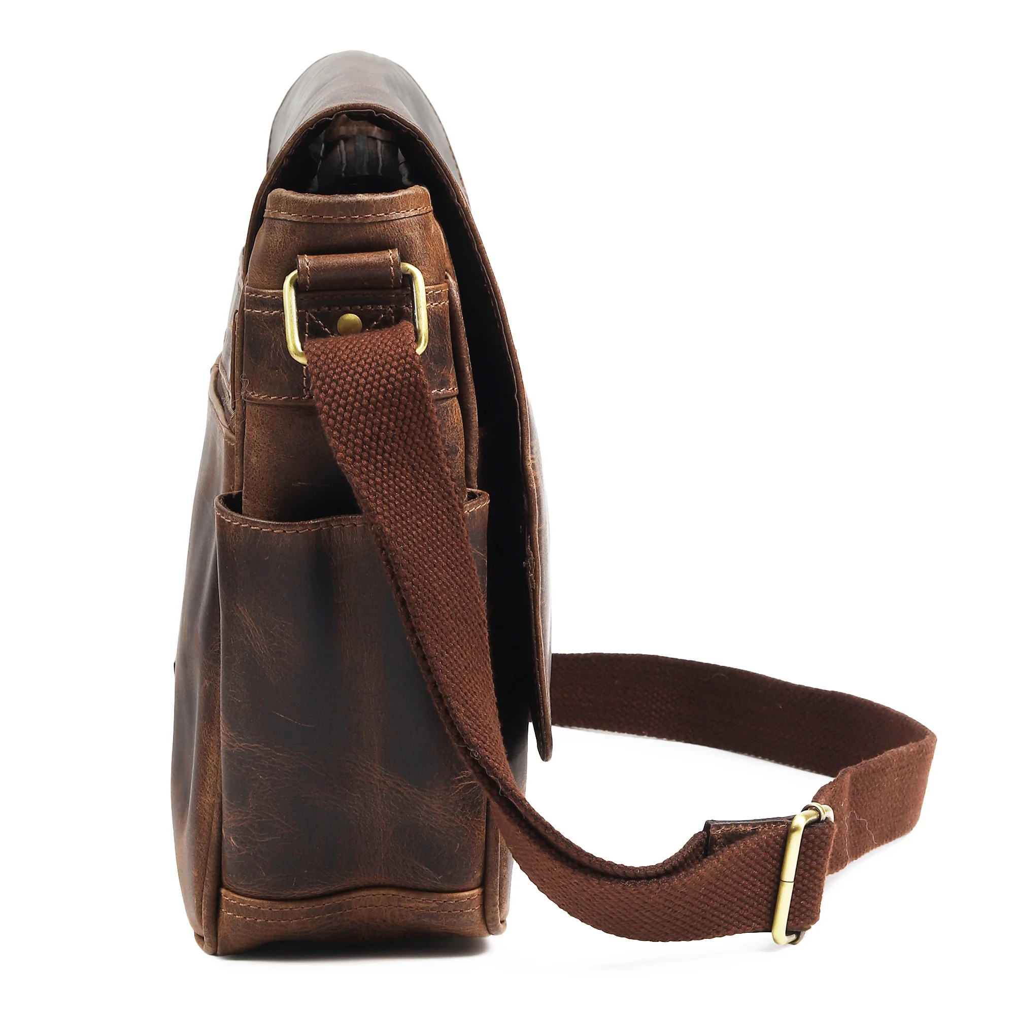 Hides Craft ® - Crossbody Messenger - Vintage Brown - Image 5
